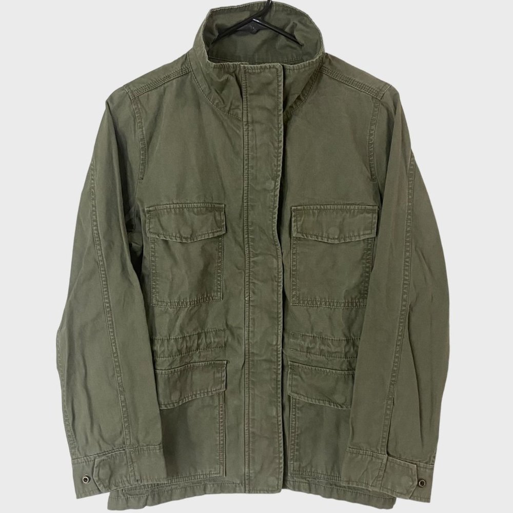 Madewell Surplus Jacket Women's Small Army Green Utility Full-Zip Long-Sleeve